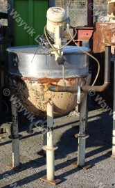 110 Litres Stainless Steel Open Top Hemispherical Jacketed Mixing Vessel