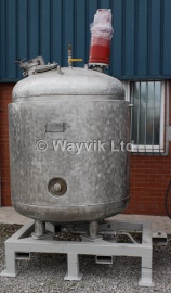 1400 Litres Stainless Steel Reactor Vessel 6 barg / Full Vacuum