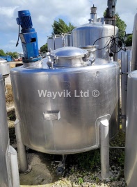 2250 Litres Vertical Stainless Steel Mixing Vessel
