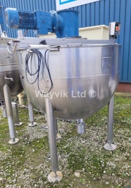 745 Litres Stainless Steel Hemispherical Jacketed Mixing Pan